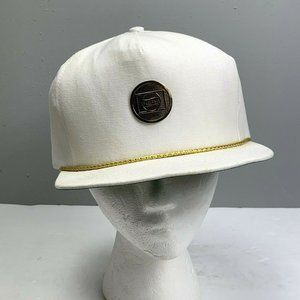 Vintage Pepsi Hat Strapback Metal Logo Emblem Gold Rope Trim White One Size